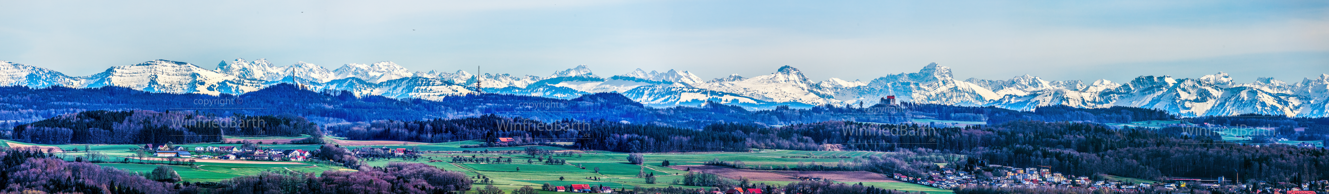 Berg Panorama, mit der schönen Waldburg
